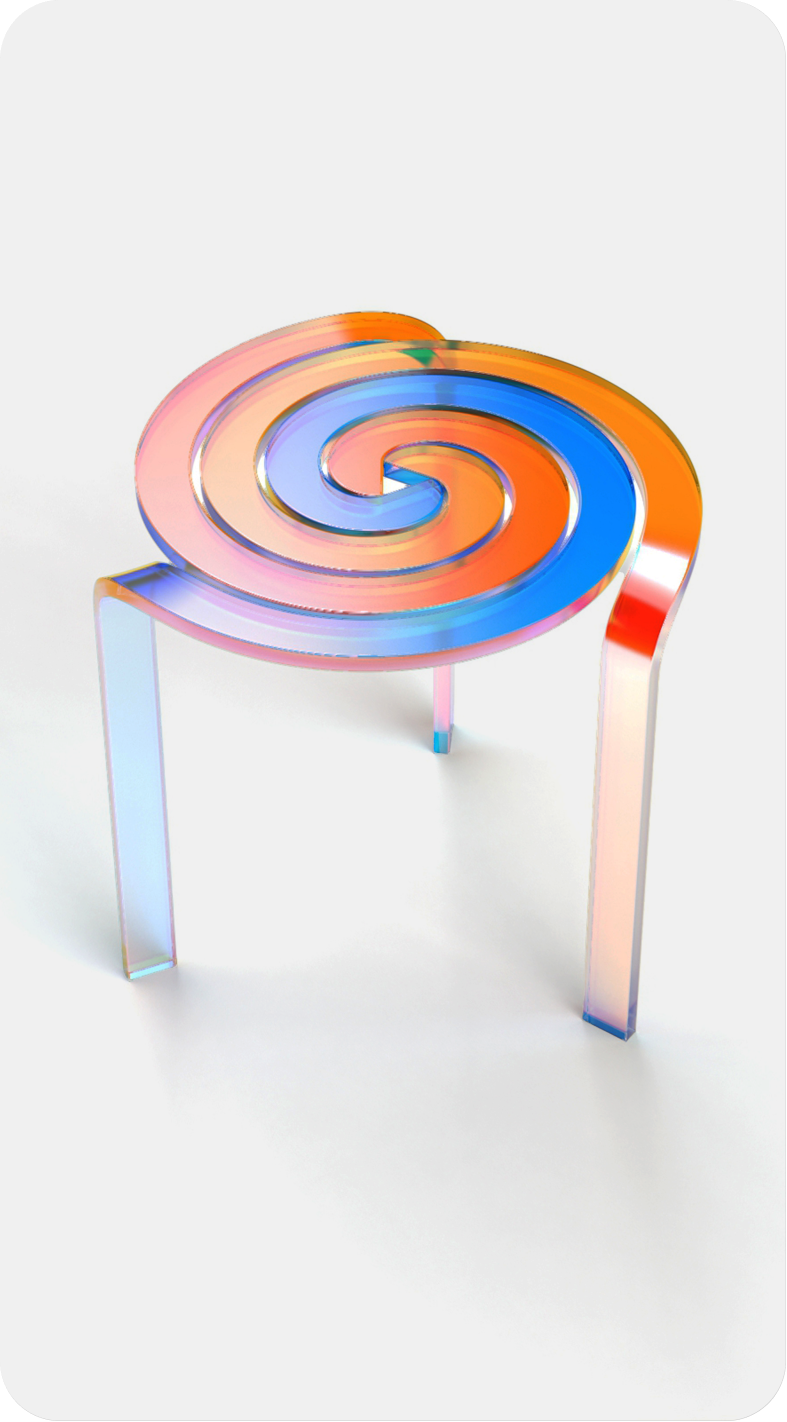 Candy Stool spiral furniture concept