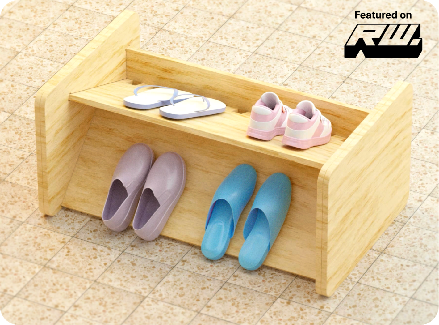 Flatpack DIY footwear stand