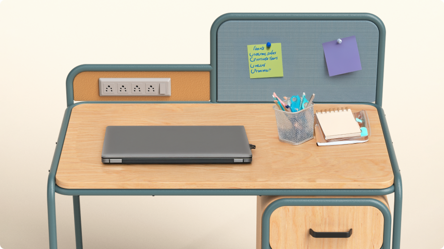 Study table full product view