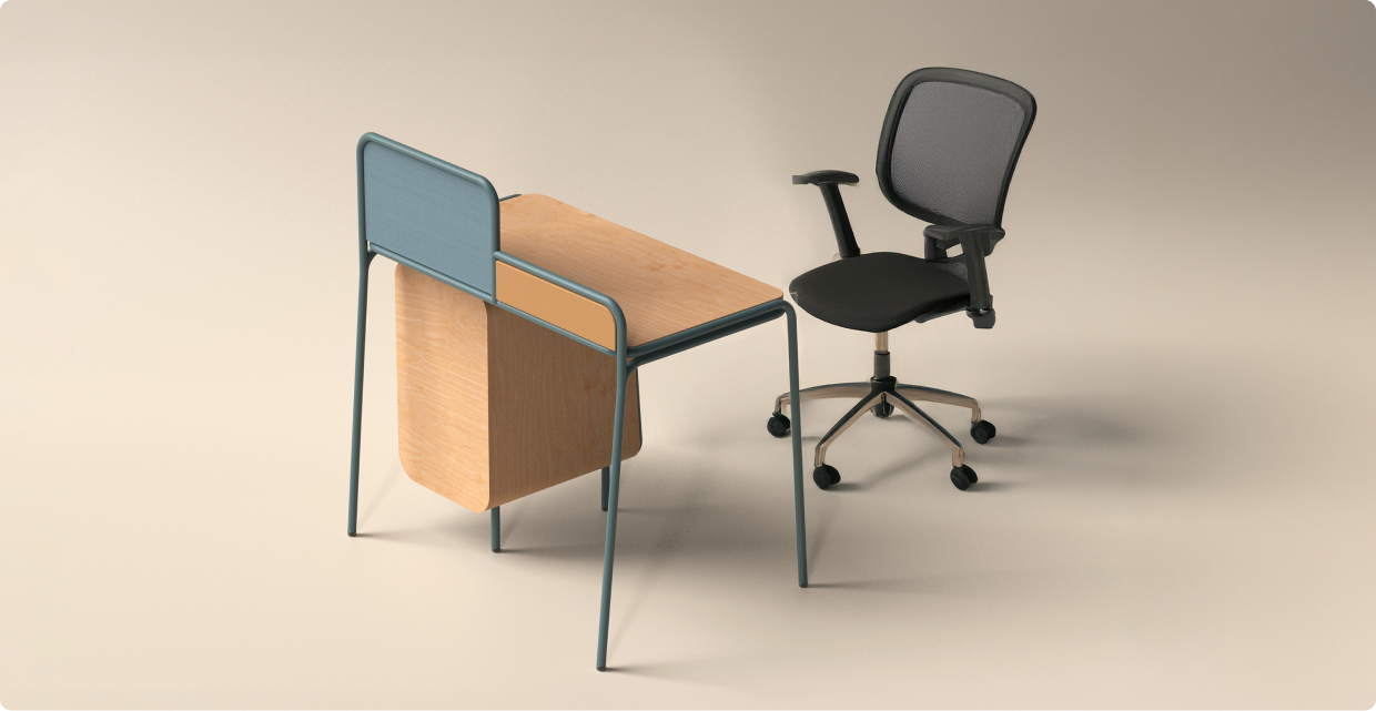 Study table front view