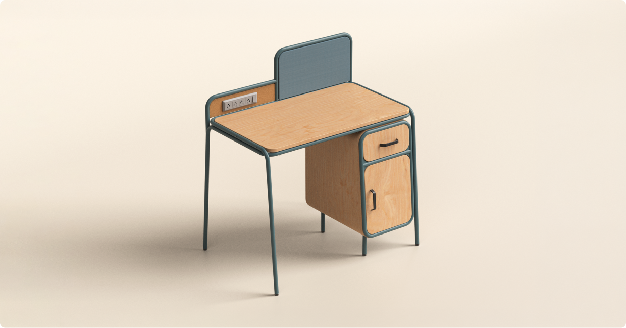 Study table rear view