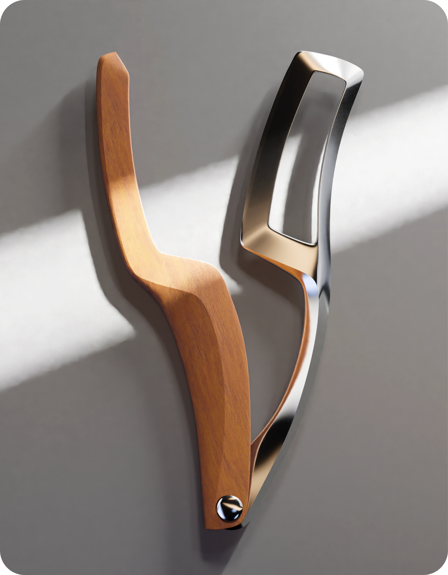 Two sculpted straight razor handle concepts