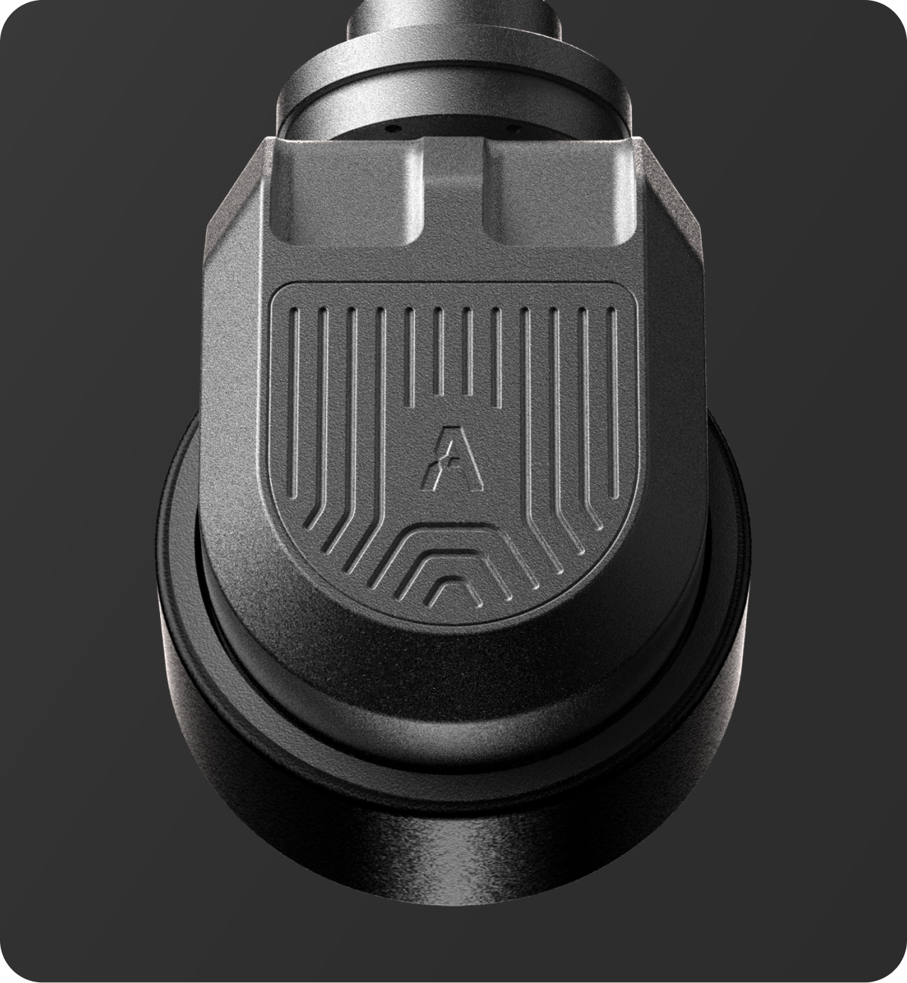 Detailed view of an Ati Omniwheel module for an omnidirectional AMR