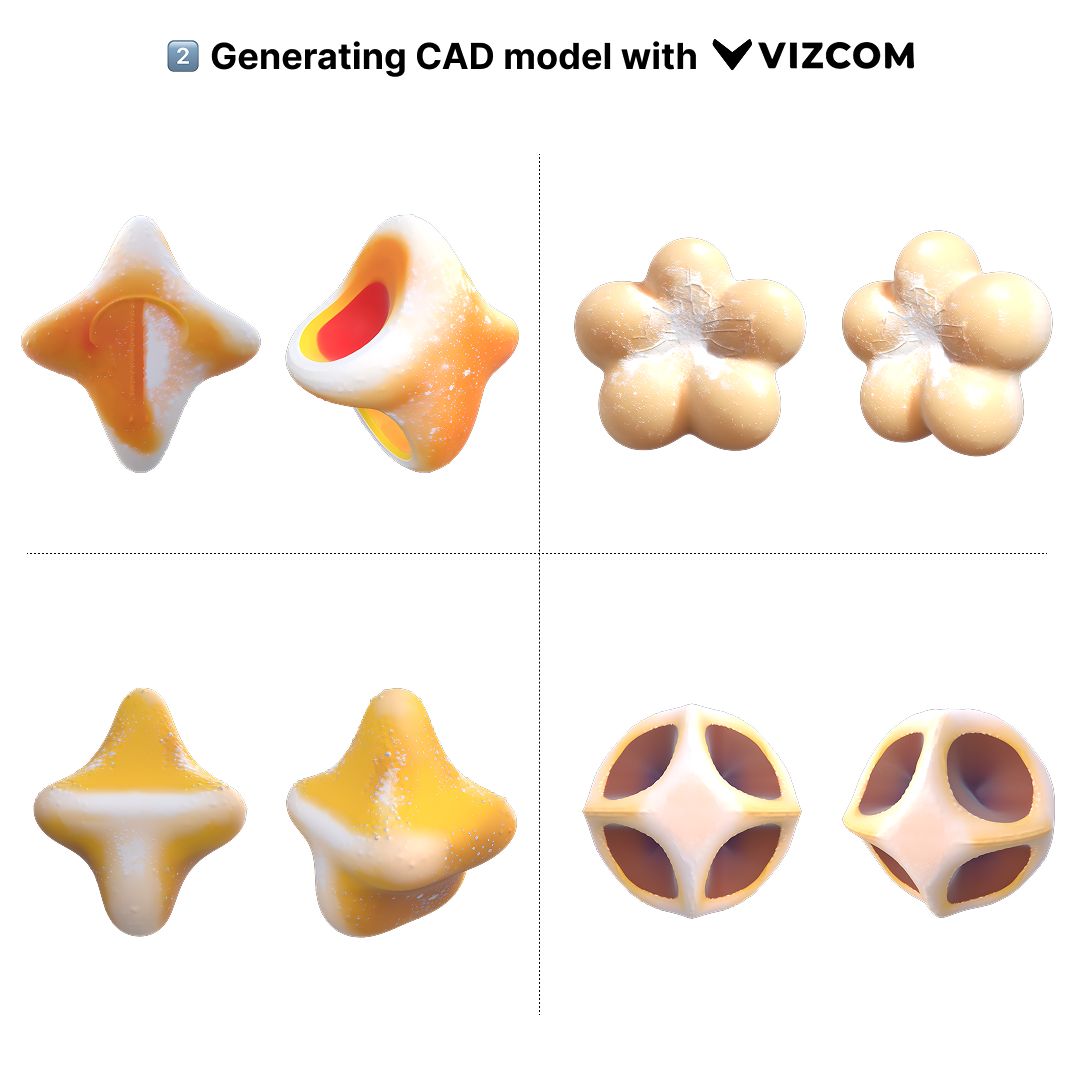 Pasta-shaped CAD experiments generated in Vizcom